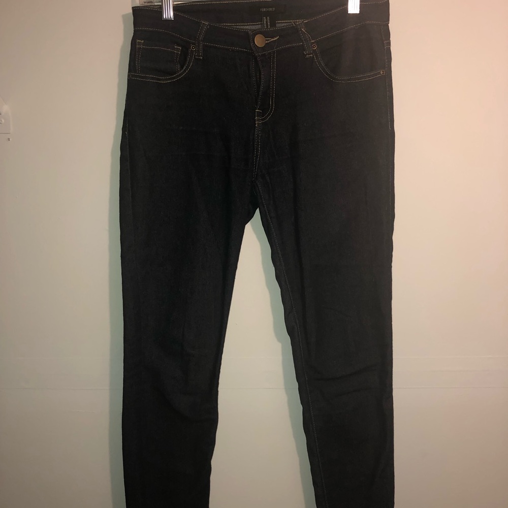 Forever 21 Dark Blue Skinny Jeans